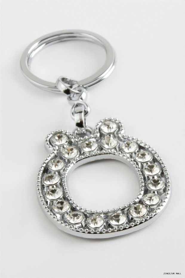 Zngzrmll Silver Color Stone Letter (20319) Keychain Ö