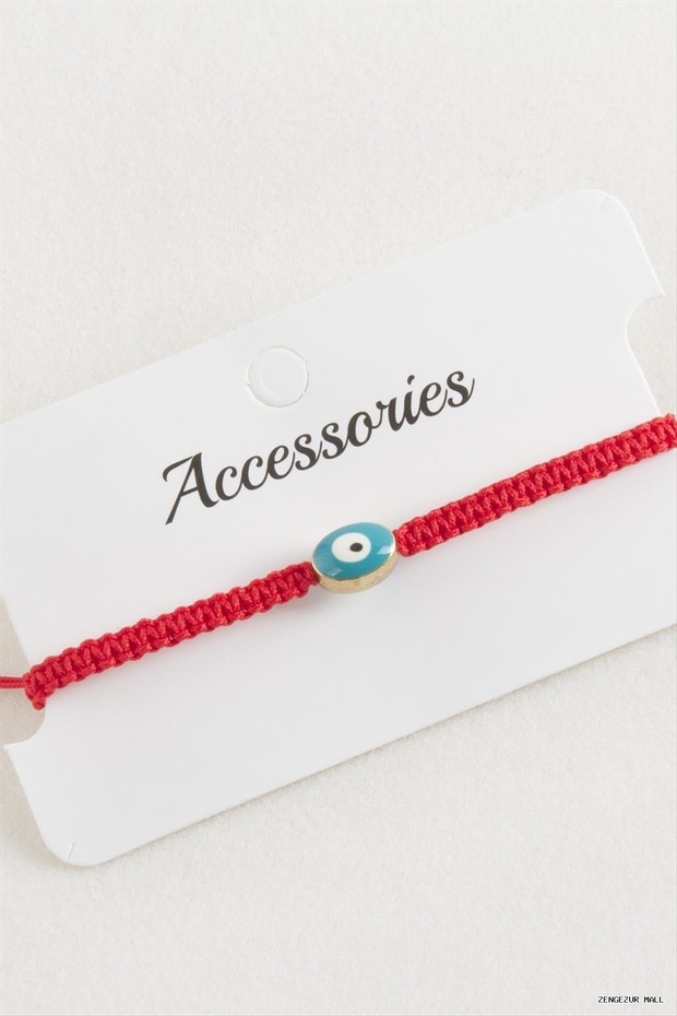 Zngzrmll Oval Evil Eye Macrame Braided (25835) Bracelet Red