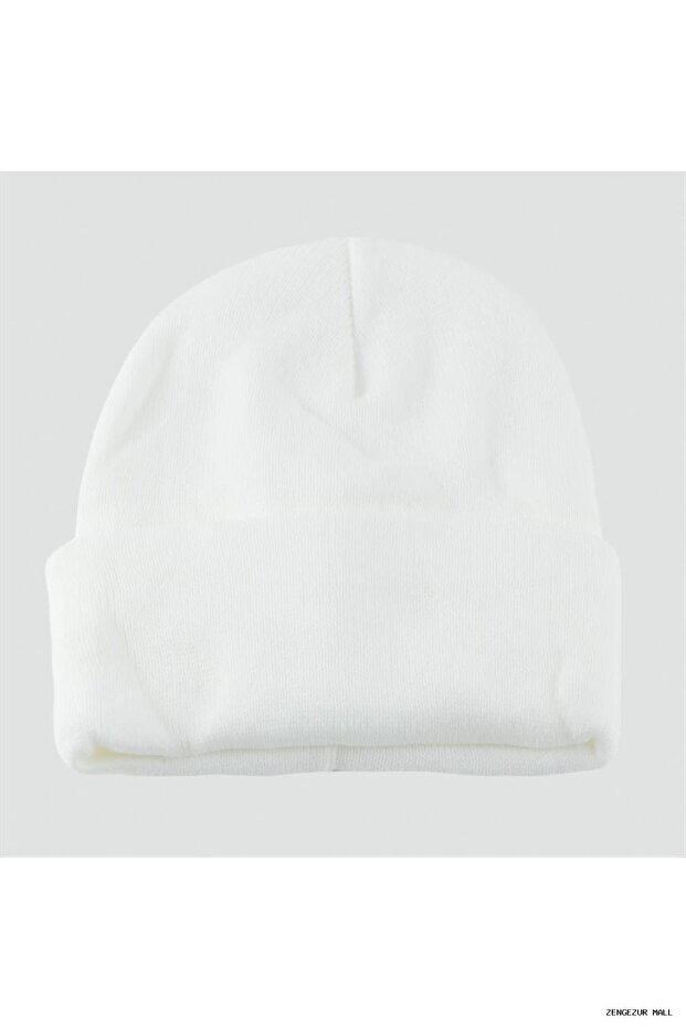 Zngzrmll Double Layer 1St Quality Colorful Beanie - Beanie Gloves (32634) - White