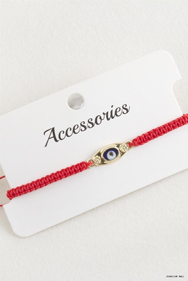 Zngzrmll Eye Macrame Braided (25906) Bracelet Red