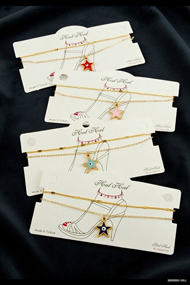 Zngzrmll Starfish Double Chain (53308) Anklet Yellow