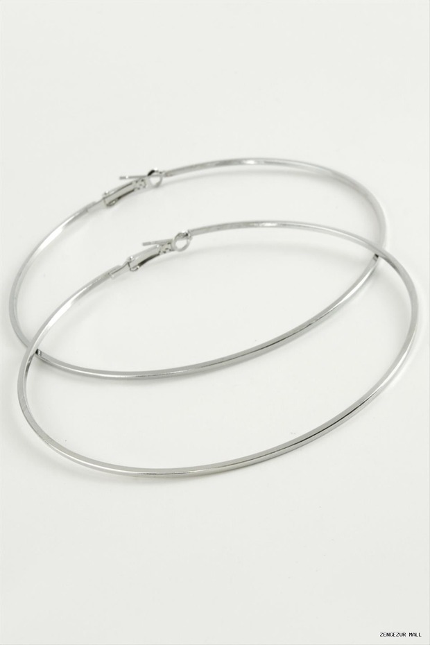 Zngzrmll Crushed Metal Hoop Earrings 8-9-10 cm (55917) 8 cm