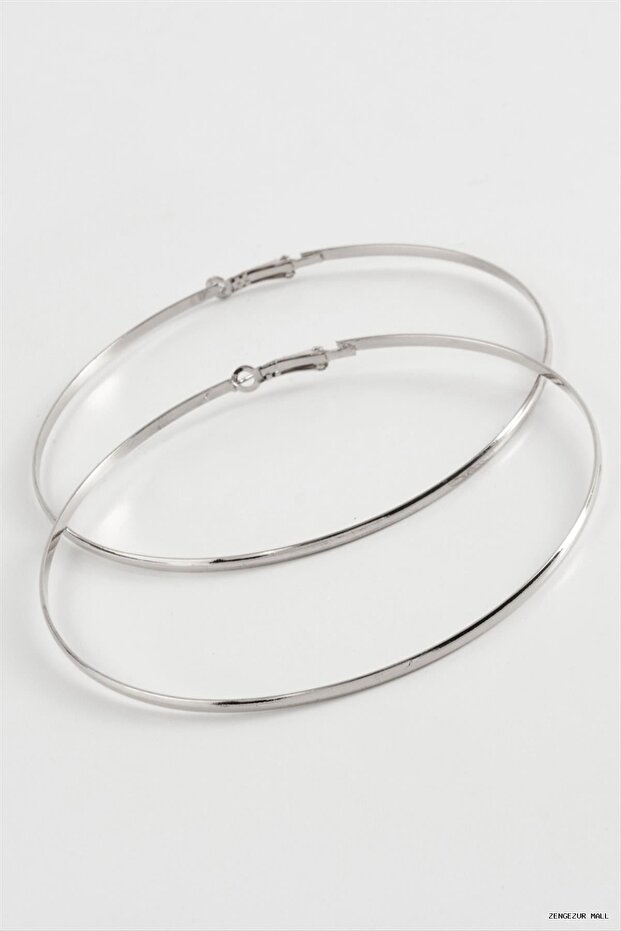 Zngzrmll Flat Metal Hoop Earrings 8-9-10 cm (55849) 8 cm