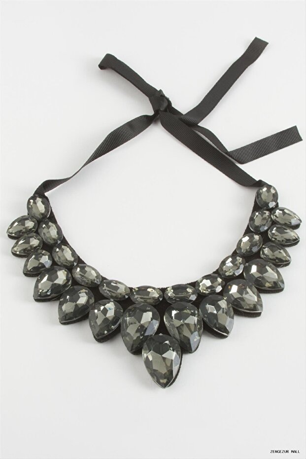 Zngzrmll Drop Stone Collar (60724) Necklace Anthracite