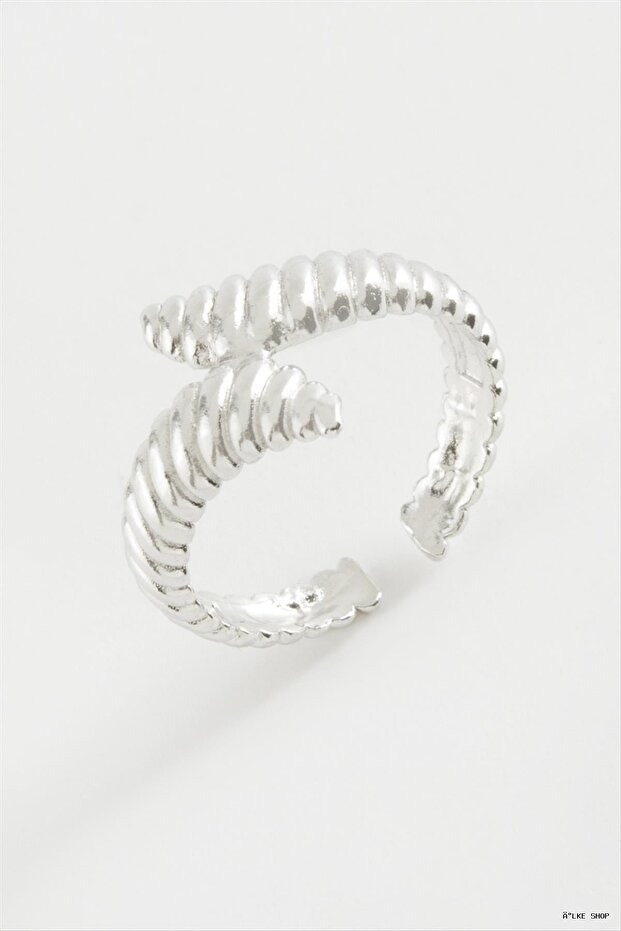 Ilkestor Striped Metal Ring (61037) Silver Color