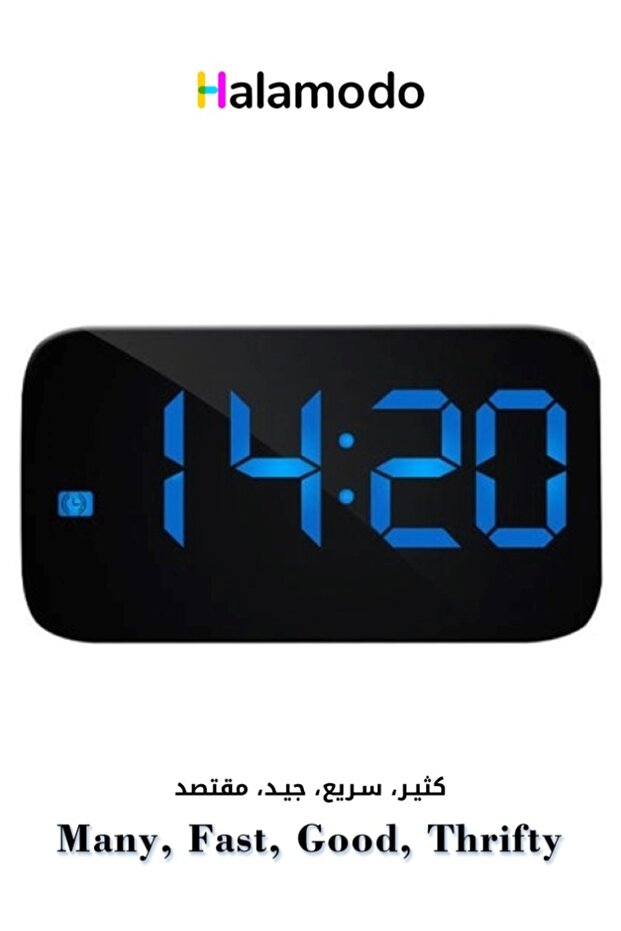 LED Digital Voice Controller Alarm Clock Black Blue