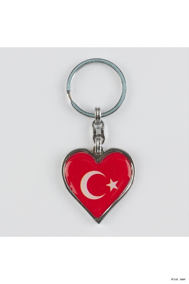 Ilkestor Moon and Star Figured Metal (135801) Keychain Red