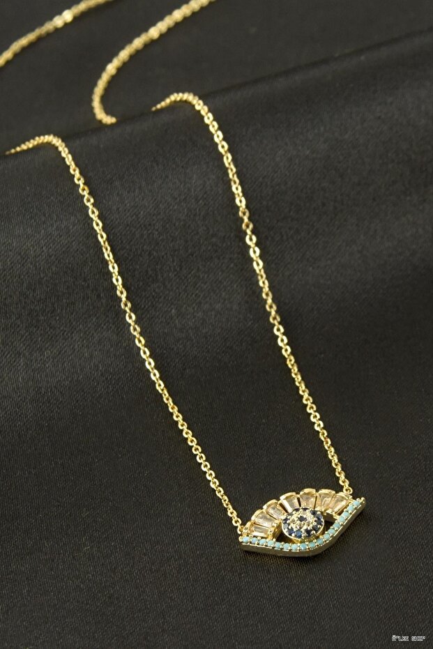 Ilkestor Eye Zircon Stone (70903) Necklace Yellow