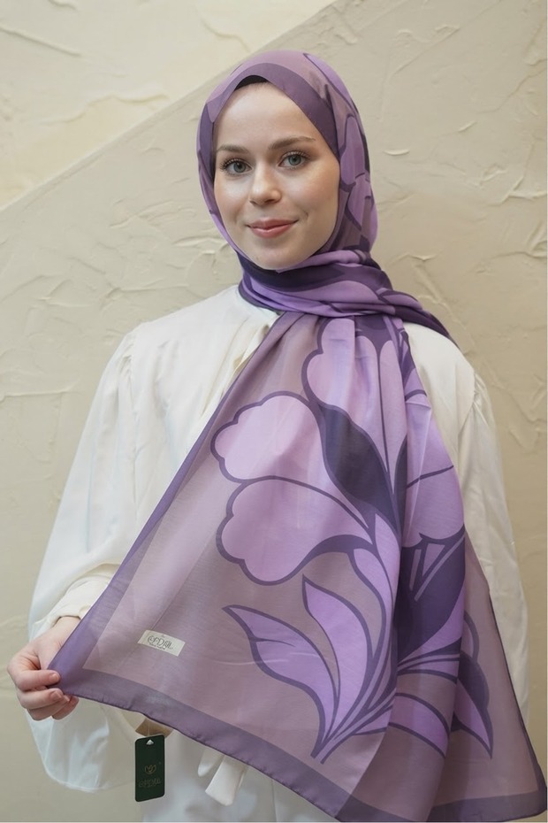Magnolia Pattern Voile Soft Shawl