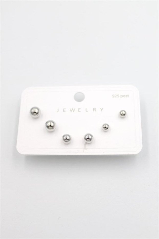 Glb-Stl41414 Multiple Set Earrings - Silver