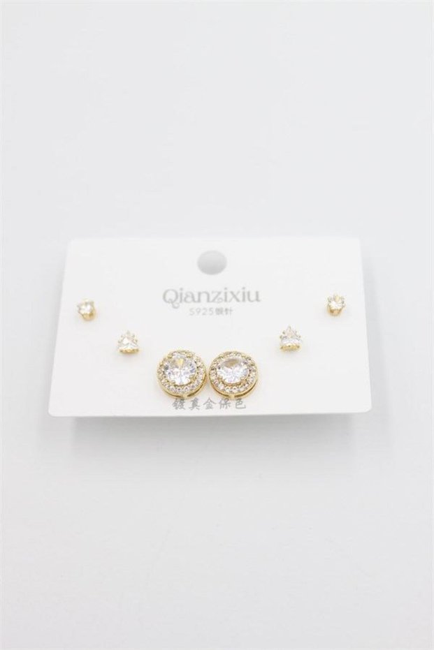Glb-stl41414 multi-set earrings - gold