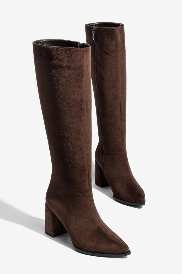 Hanna Daily Women's Zippered Thai Fur Heeled Boots