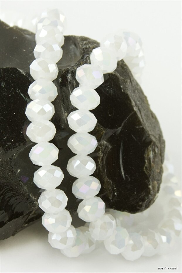Spt-Gld Colorful Crystal String Stone 8 (101315) mm White