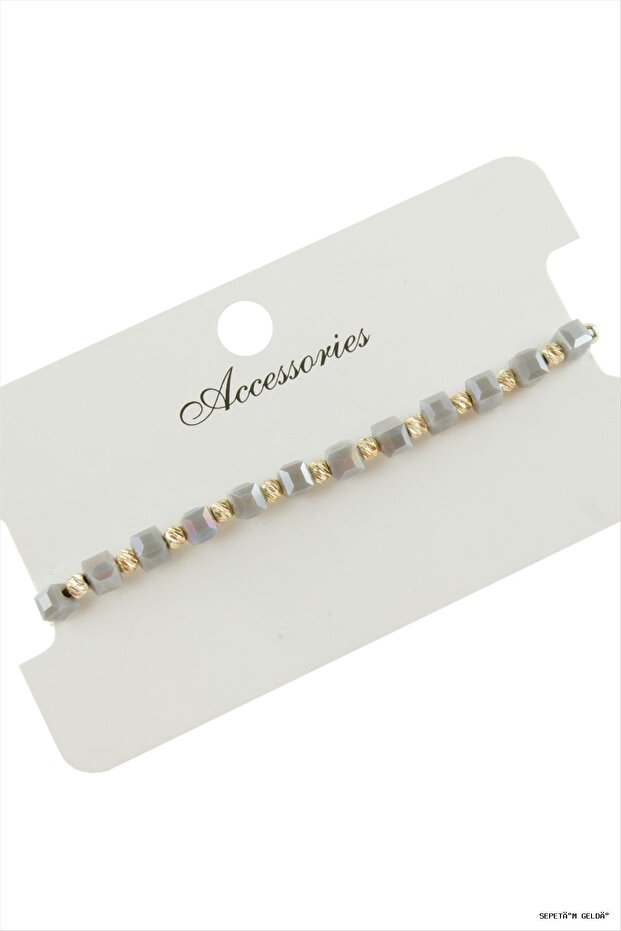 Spt-Gld Cube Crystal (100135) Bracelet Gray