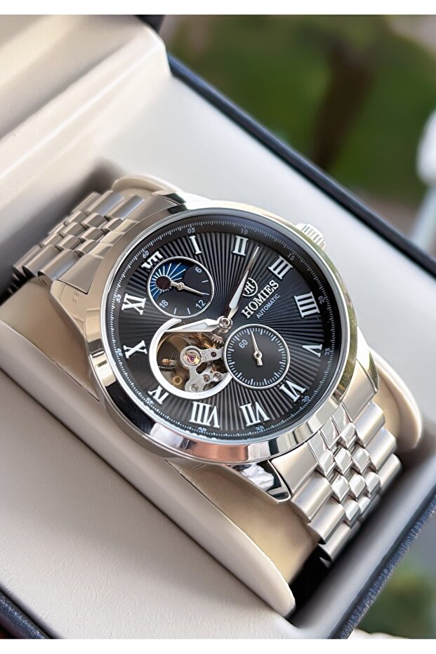 Steel Calendar Automatic Multifunction Guaranteed Men's Wristwatch