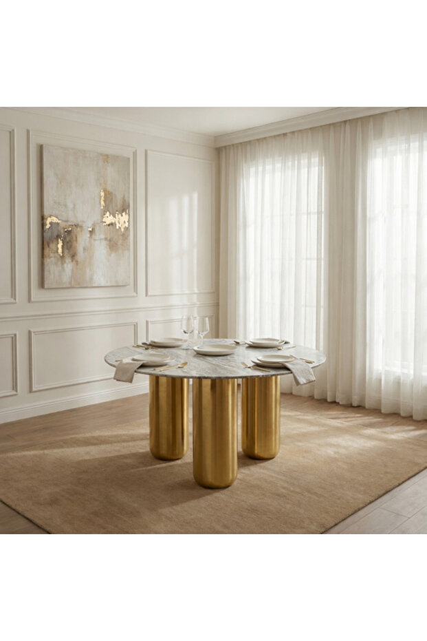 Shiroti Marble Top Dining Table - 4 Seater
