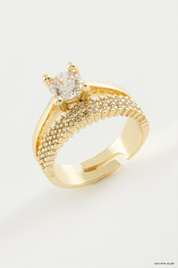 Spt-Gld Single Zircon Stone (110418) Ring Yellow