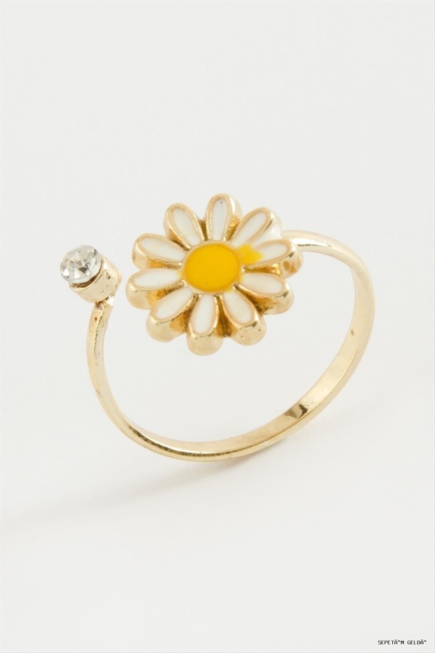 Spt-Gld Daisy Enamel Stone (112848) Ring Yellow