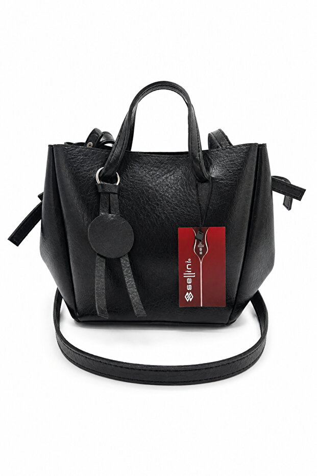 Liva Women's Black Hand and Shoulder Bag with Magnet Closure