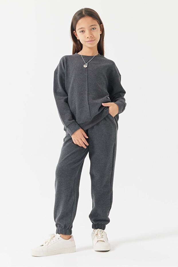 Girl's Sweat Bottoms with Elasticated Legs