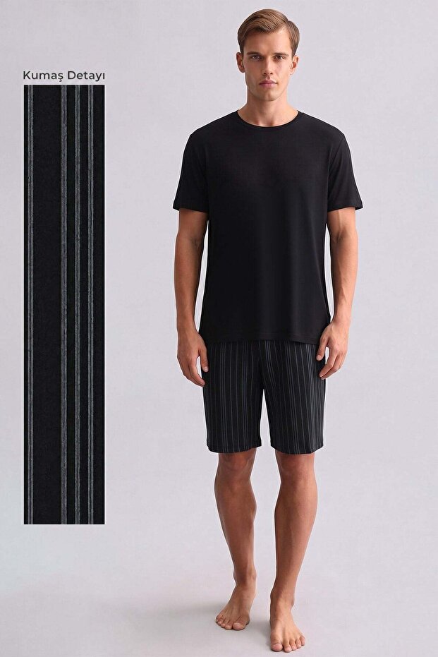 Egyptian Men's Bamboo Pajama Shorts Black