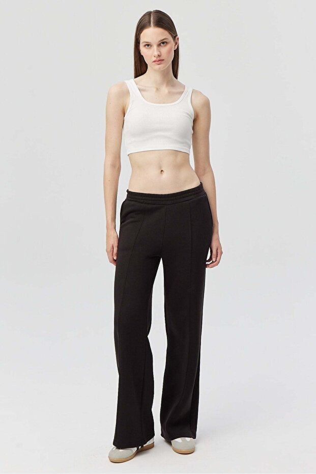 Women's Elastic Waist Front-Seam Sweat Bottoms