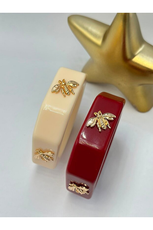 Bee Detail Resin Clamp (Premium Series) Beige