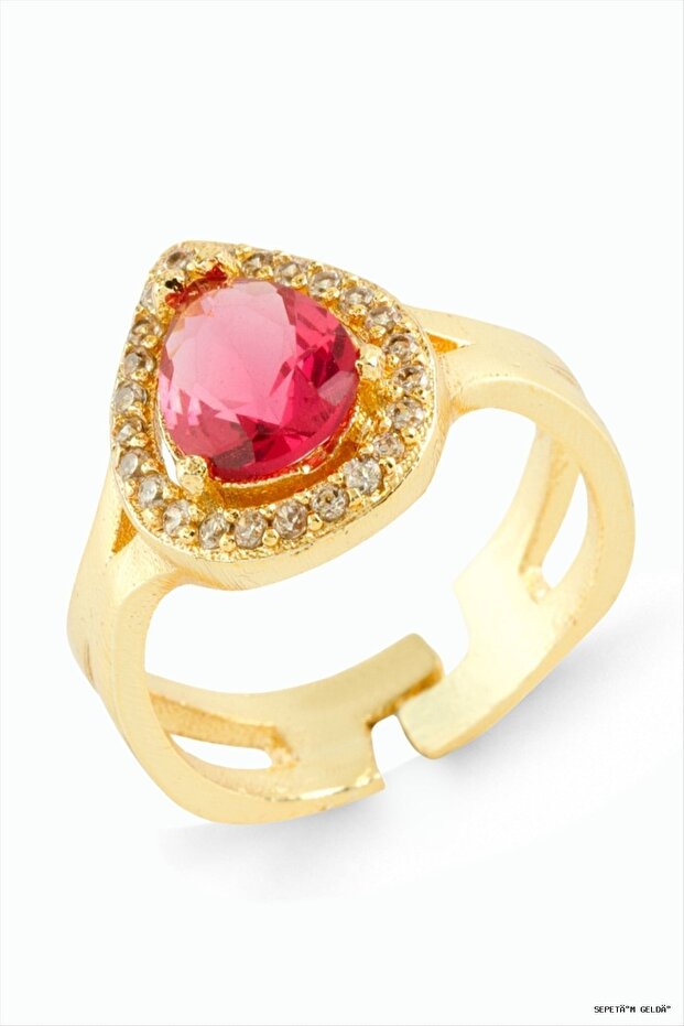 Spt-Gld Drop Zircon Stone Metal (125521) Ring Yellow