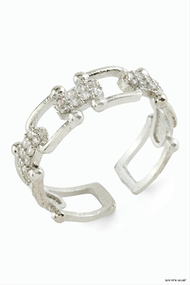 Spt-Gld Oval Stone Ring (125557) Silver Color