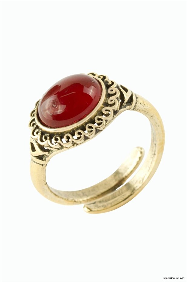 Spt-Gld Oval Natural Stone Authentic (131814) Ring Agate