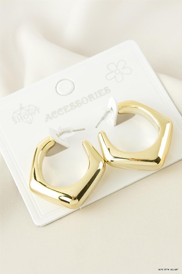 Spt-Gld Oval Plastic (130459) Earrings Yellow