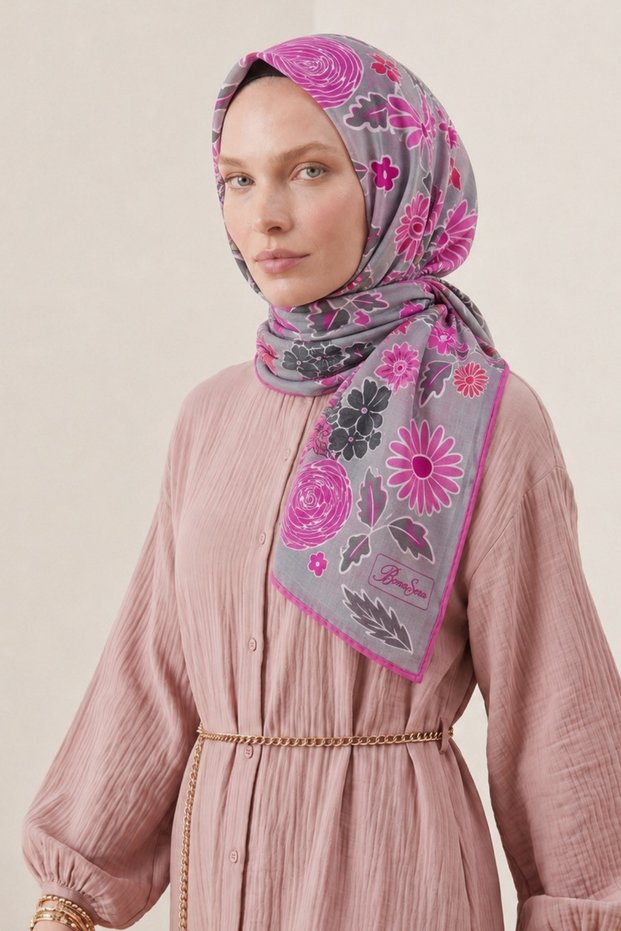 Women's Daily Scarf Printed Stylish Natural Printed Hand-Sewn Scarf
