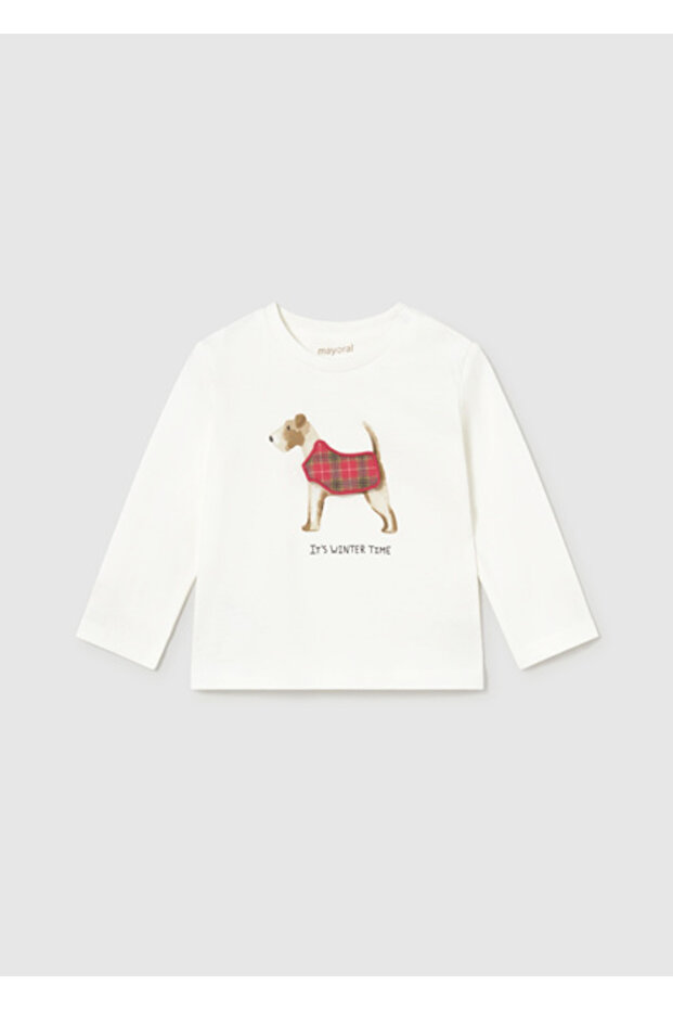 Baby Boy Cream Printed Long Sleeve T-Shirt 2019