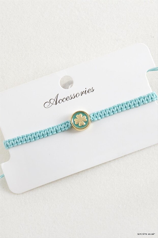 Spt-Gld Yonca Macrame Braided (132456) Bracelet Blue