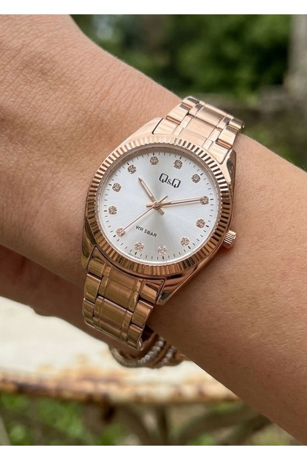 Minimal Round Case Vintage Model Stone Dial Women's Metal Steel Band Wristwatch 2 Years Warranty