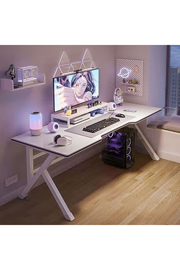 K-Shaped Sturdy Computer Desk And Gaming Table Workstation Home Office Desk 100 CM