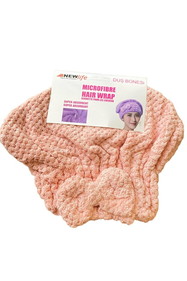 Microfiber Shower Cap with Bow Embellishment