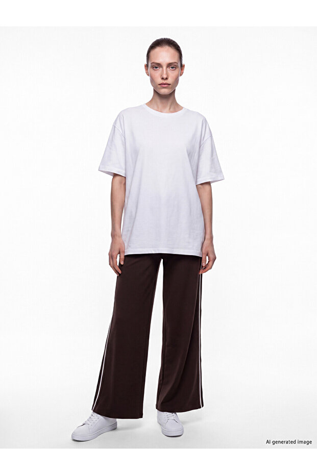 Two Mt Shop Quality Lcw Comfort Brown Interlock Plain Standard & Regular Women's Sweatpants