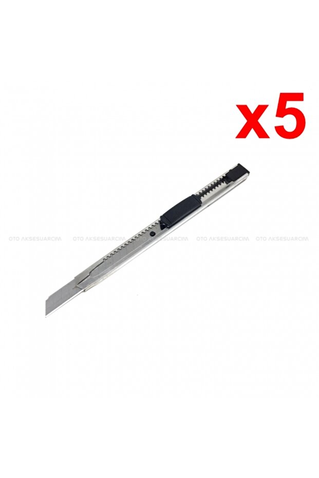 Metal Narrow Utility Knife Thin Falçata 9mm 5 Pieces