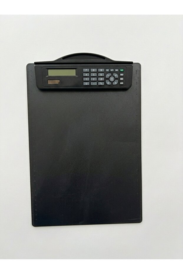 Durable Plastic Clipboard with Calculator & Scale Black Clip Board for A4 Paper File (Black)
