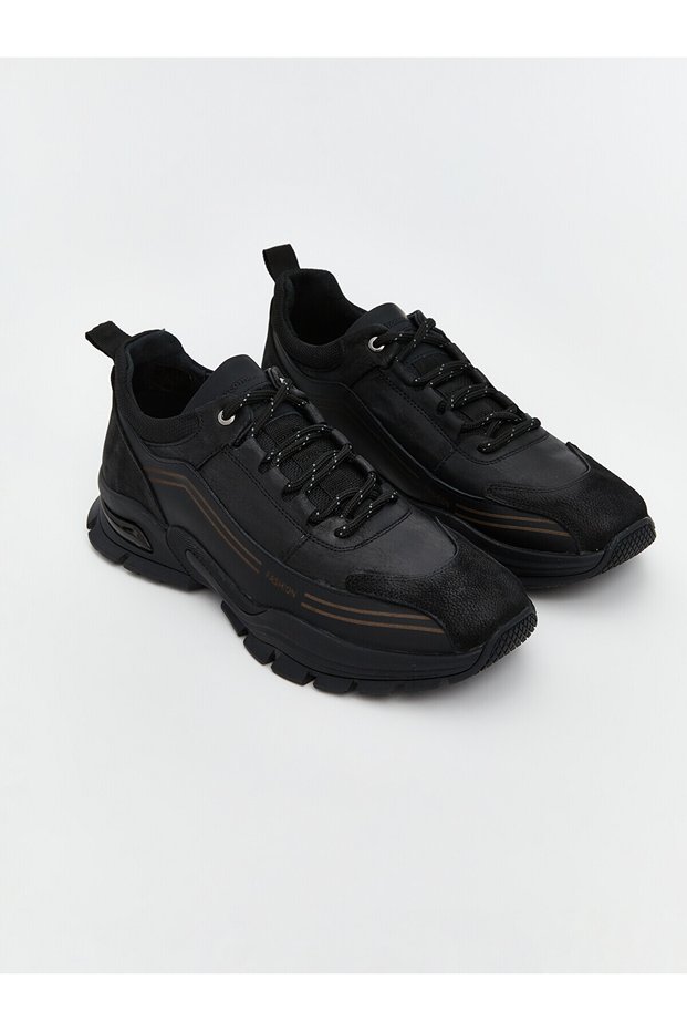 Marcorossi Black Lace-Up Men's Sports Shoes