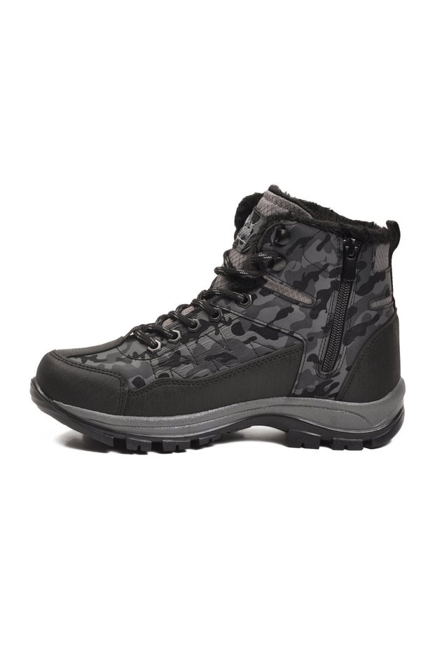 Smoked Lace-Up Zippered Cold-Resistant Non-Slip Unisex Outdoor Trekking Boots 980