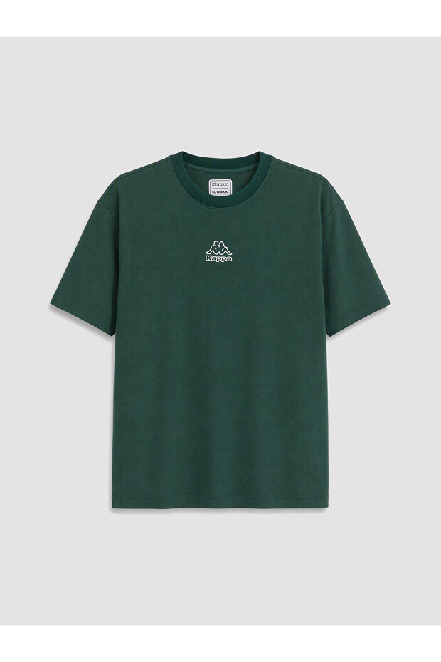 Kappa Green Embroidered Crew Neck Men's T-Shirt