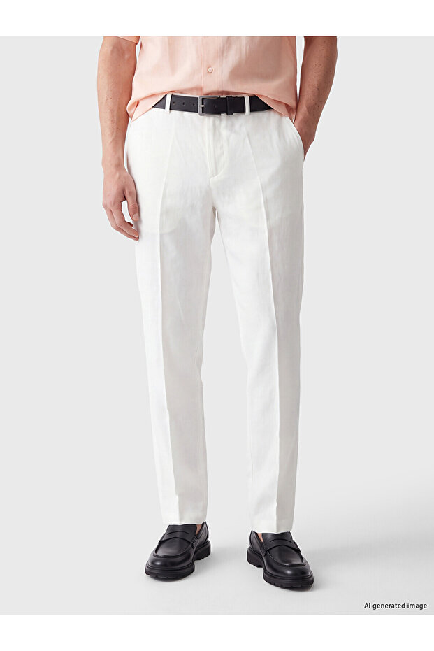 Southblue White Standard Fit Men's Trousers