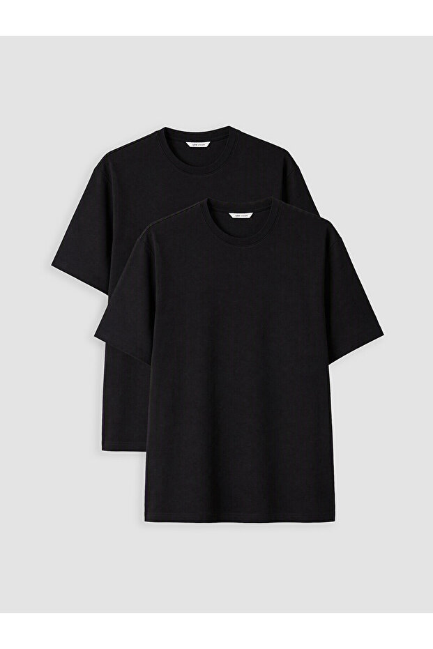 Lcw Vision Black Crew Neck Men's T-Shirt 2-Pack