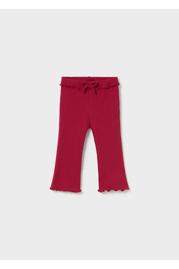 Red Baby Girl Ruffled Wide Leg Leggings 2709