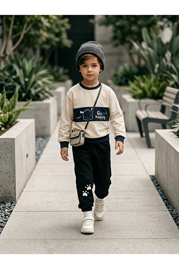 Children Oversized Printed Bottom Top Baby Kids Tracksuit Set