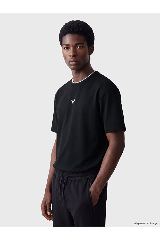Xside Active Black Crew Neck Men's Sports T-Shirt