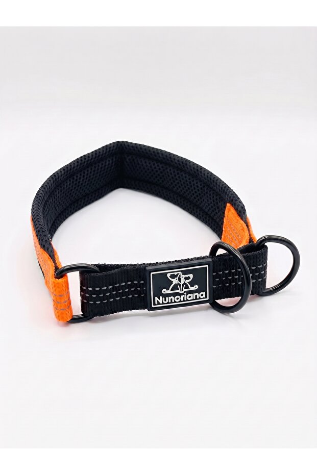 Soft Textured Martingale Semi-Choke Dog Training Collar - Reflective Orange