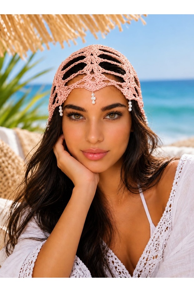 Hand Knitted Mesh Beanie, Summer Hair Beanie, Trendy Beanie Hat